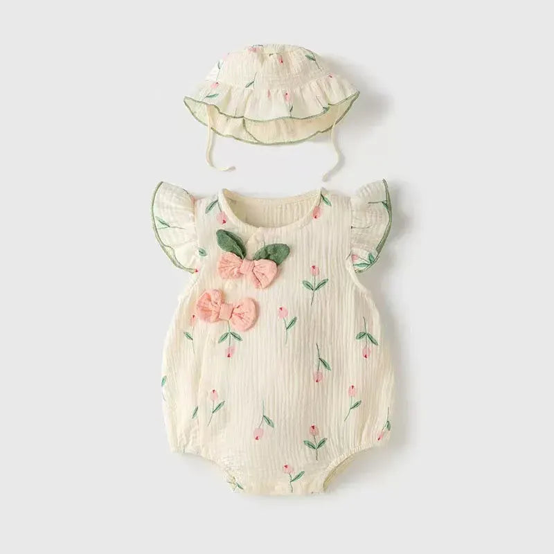 tulip / 6M Baby Girl Tulip Romper Set