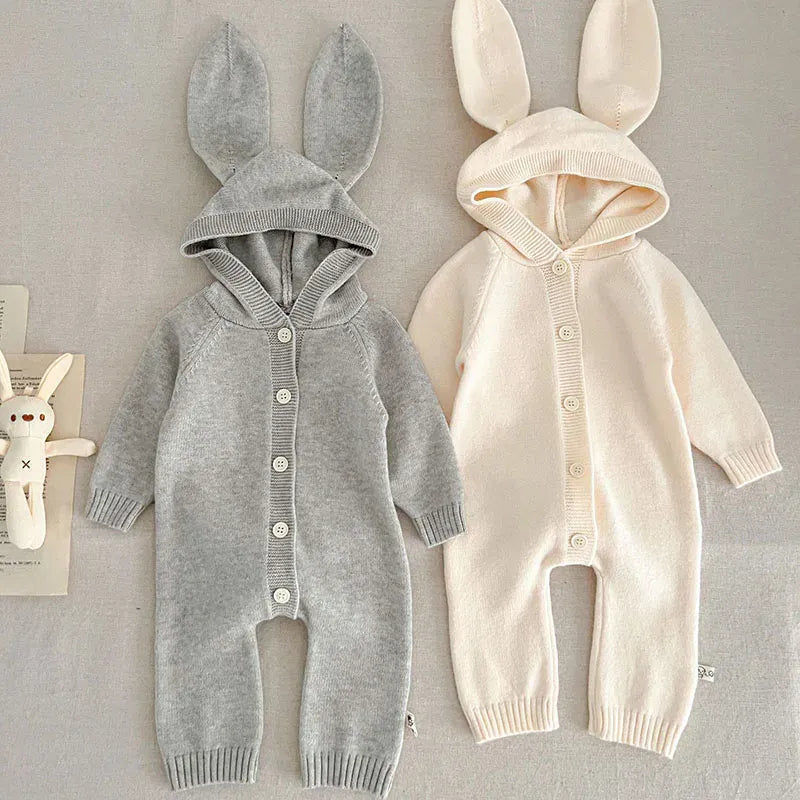Baby Knitted Hooded Romper