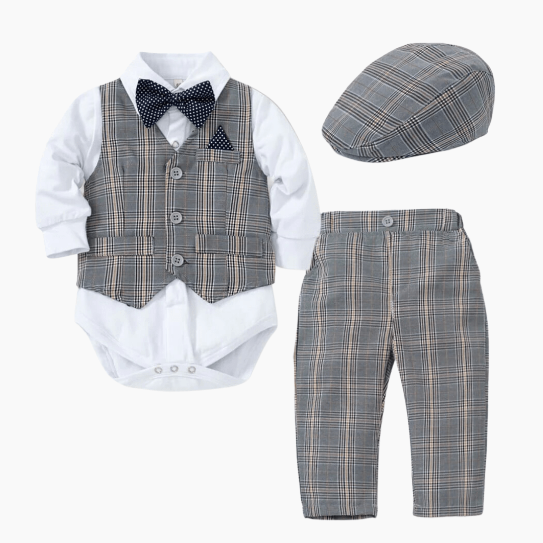 Boy's Clothing Baby Plaid Formal Outfit