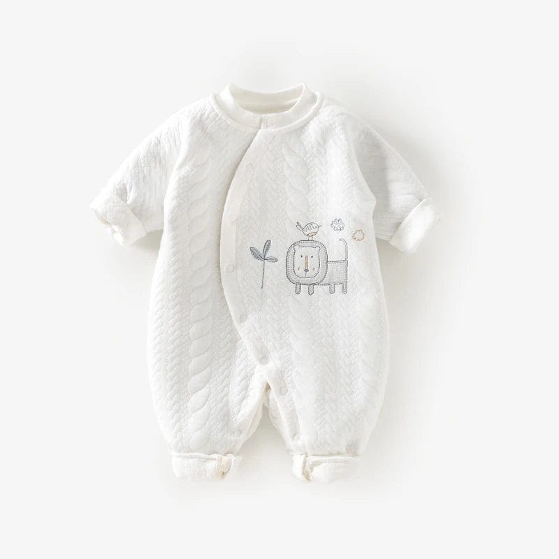 lion white / 0-3M Baby Romper