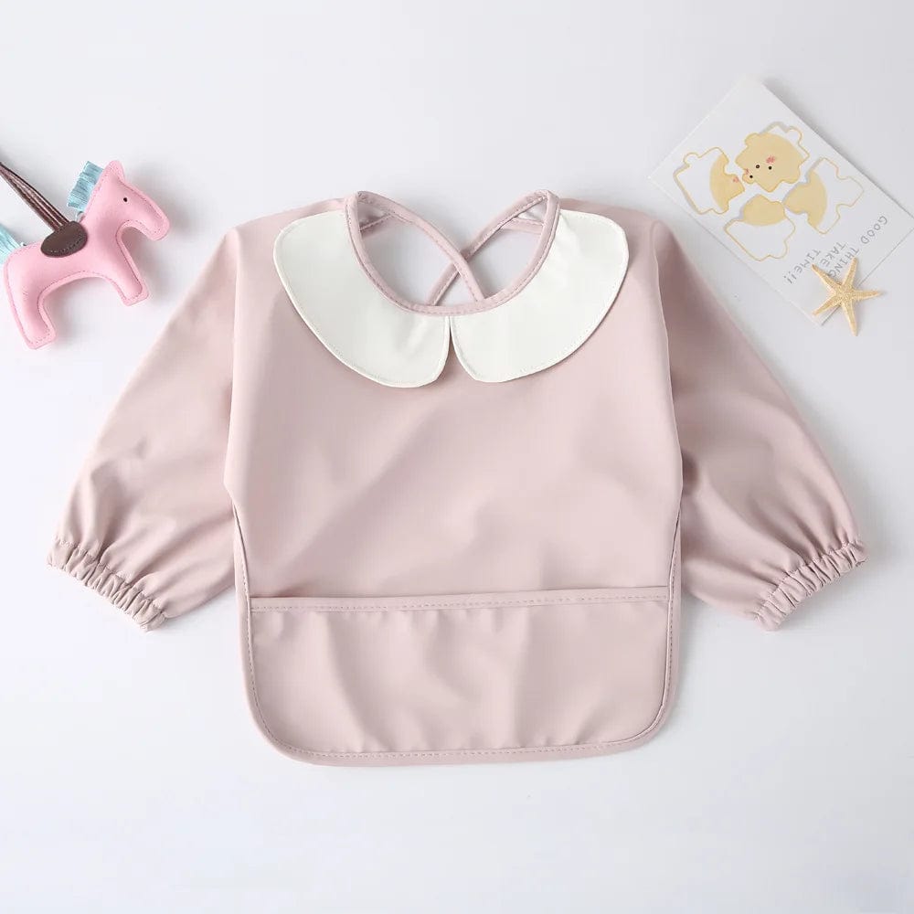 Pink / L Baby Waterproof Long Sleeve Bib