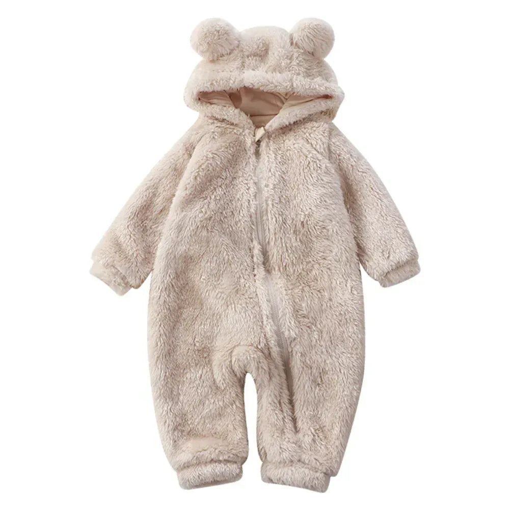 B / 0-6M Bear Fleece Baby Romper