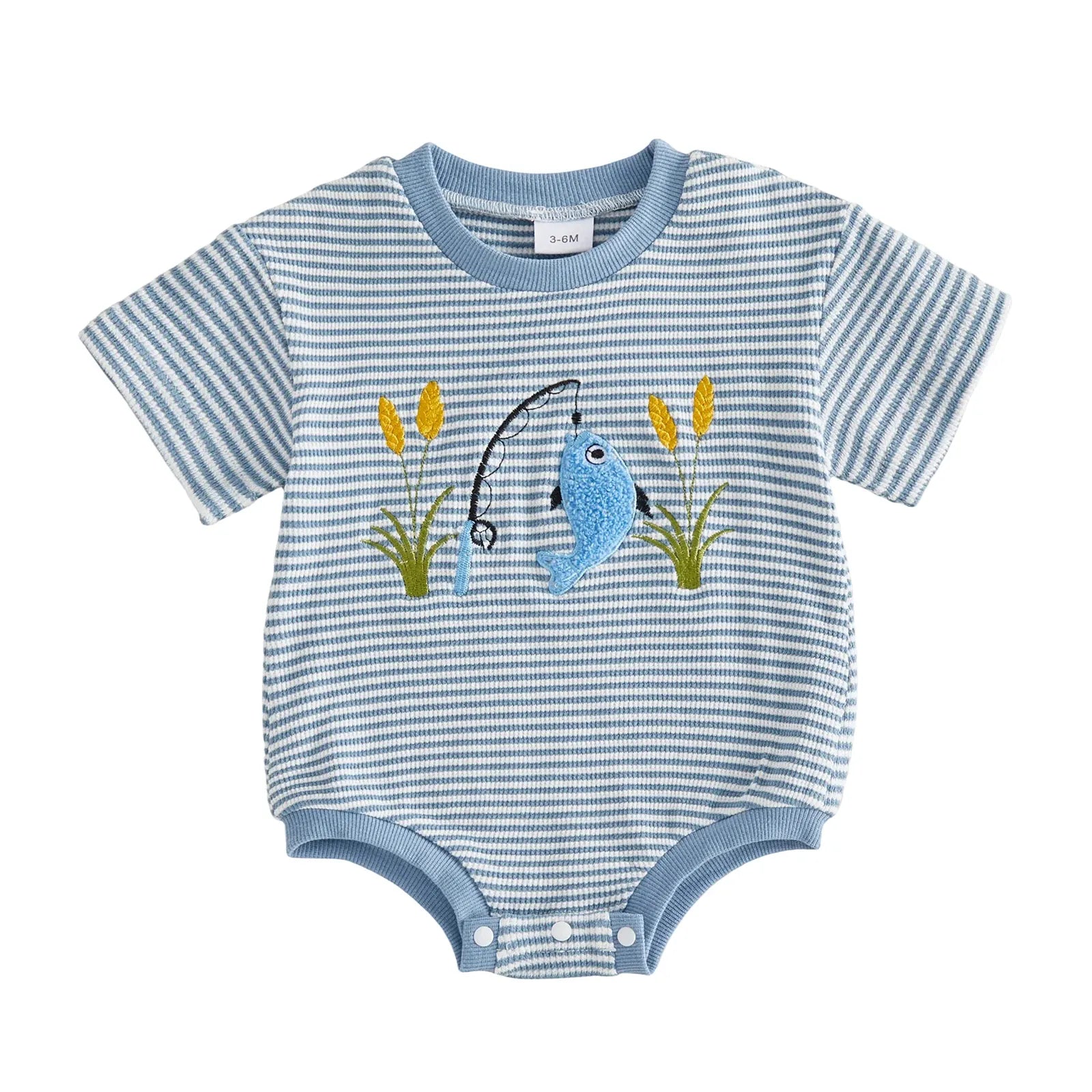 B / 0-3M Boy Bodysuit Short Sleeve Fish