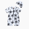 Boy Coconut Tree Swimsuit Set with Hat