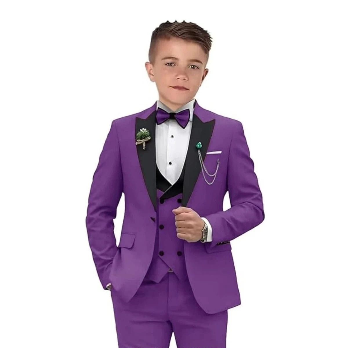 Style B Purple / 3T Boy's Suit Set for Wedding