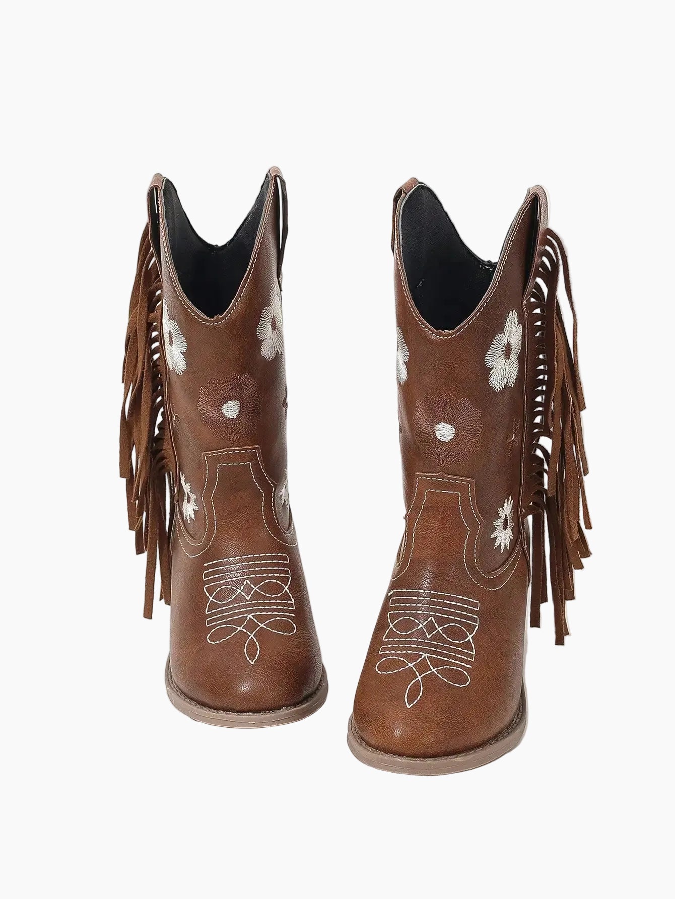 10346-9998 / 29 Brown Tassel Embroidered Boots