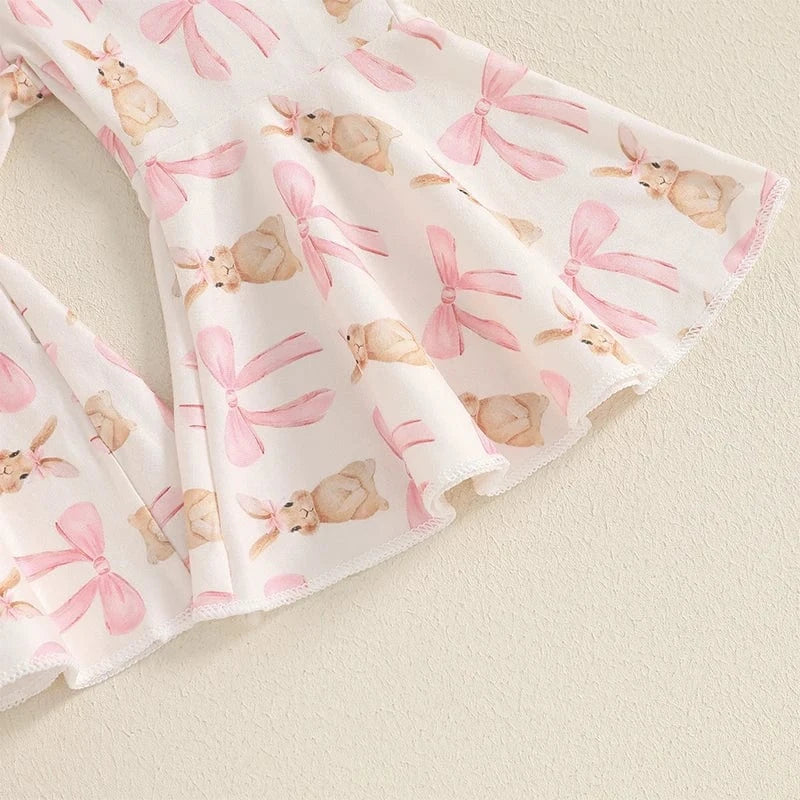 Bunny and Bow T-Shirt and Flare Pants