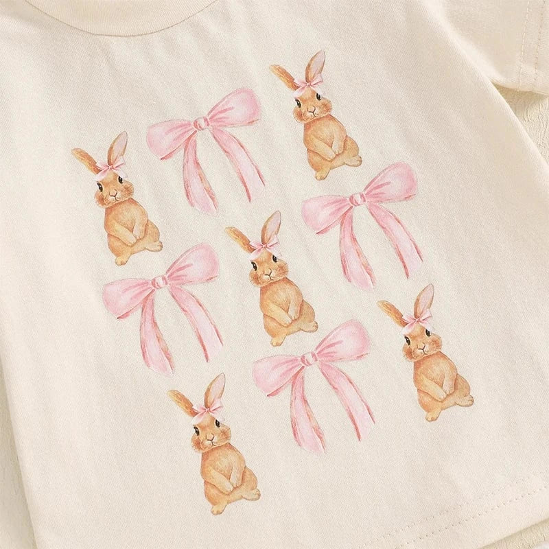 Bunny and Bow T-Shirt and Flare Pants