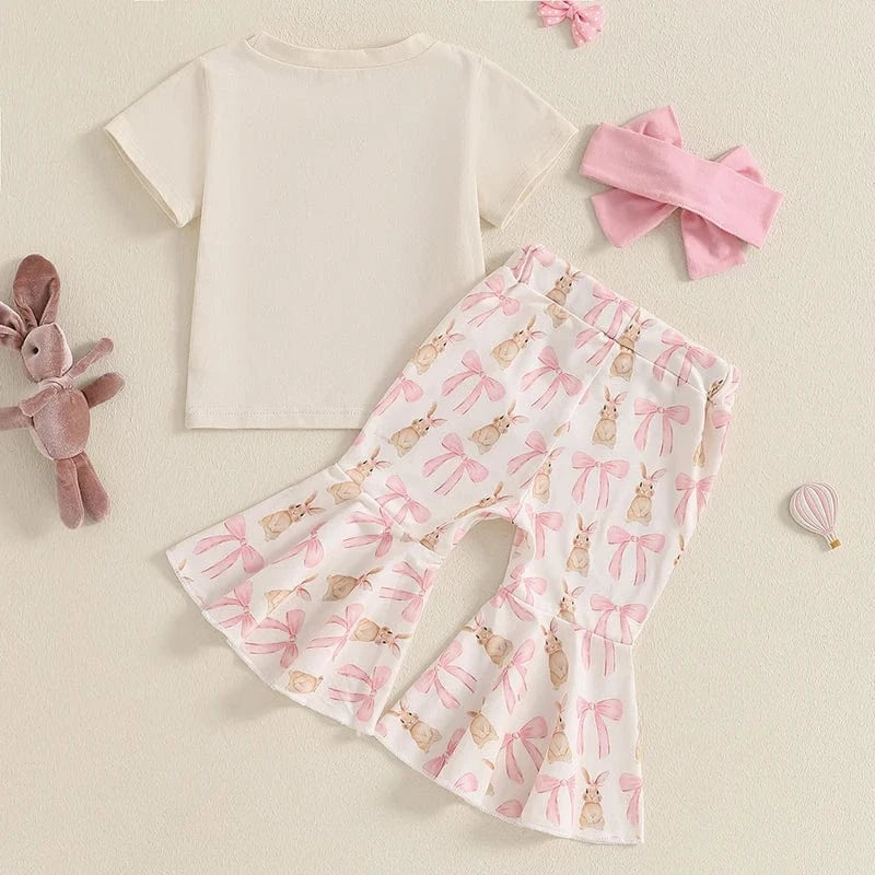 Bunny and Bow T-Shirt and Flare Pants
