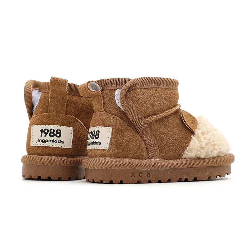 Cartoon Animal Leather & Plush Snow Boots
