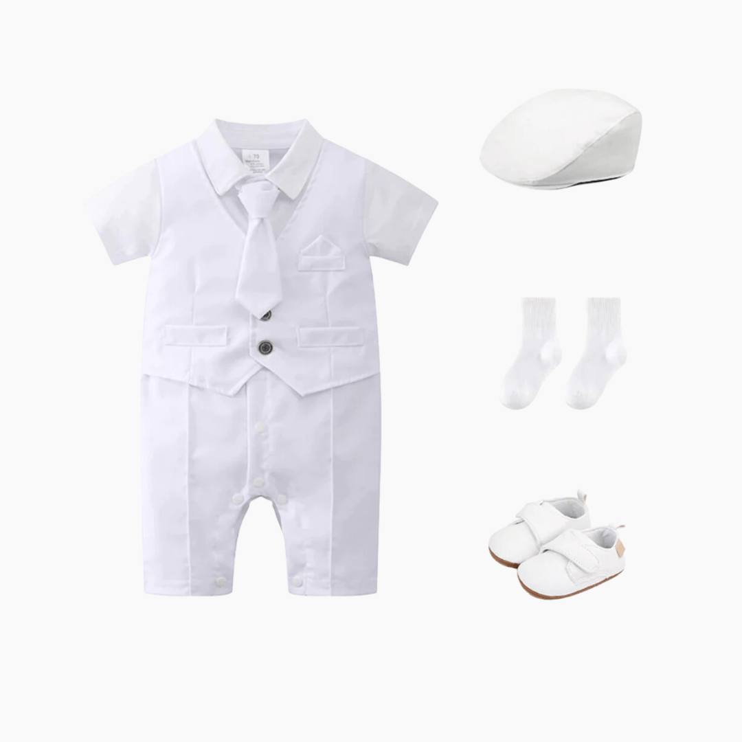 Baby & Toddler White Set 1 / Newborn Christening Suit For Baby Boy