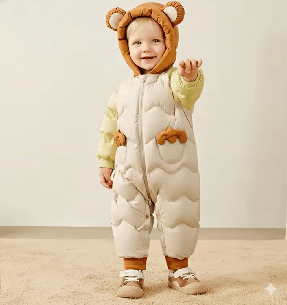 Yellow / 3-6M Colorblock Cub Baby Down Snowsuit