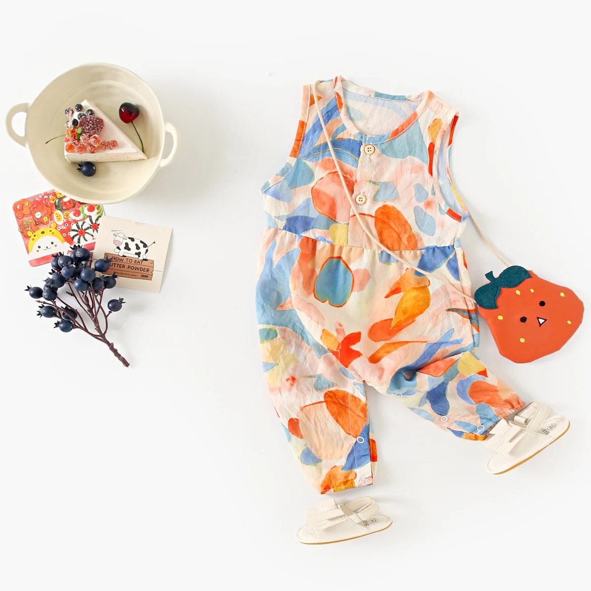 Colorful Floral Baby Rompers