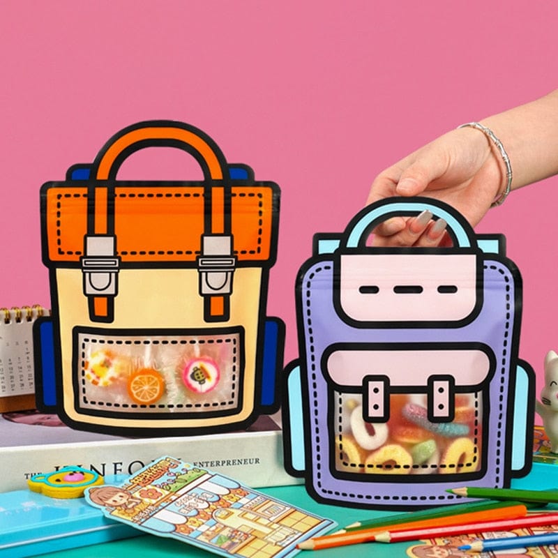 5PCS School mix / Other Creative School Bags Shape Cookie