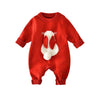 Red / 66cm Cute Bunny Knit Jumpsuit
