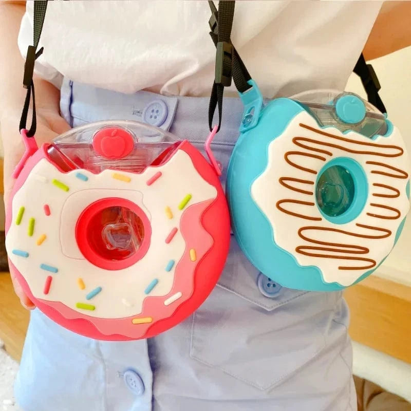 Cute Donut Water Bottle with Straw