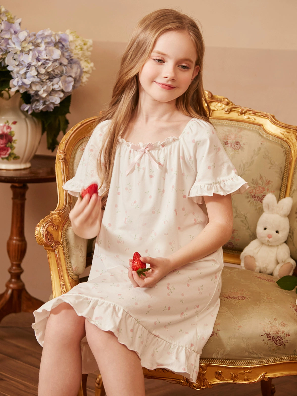 Cute Printed Pajama Dress for Girls