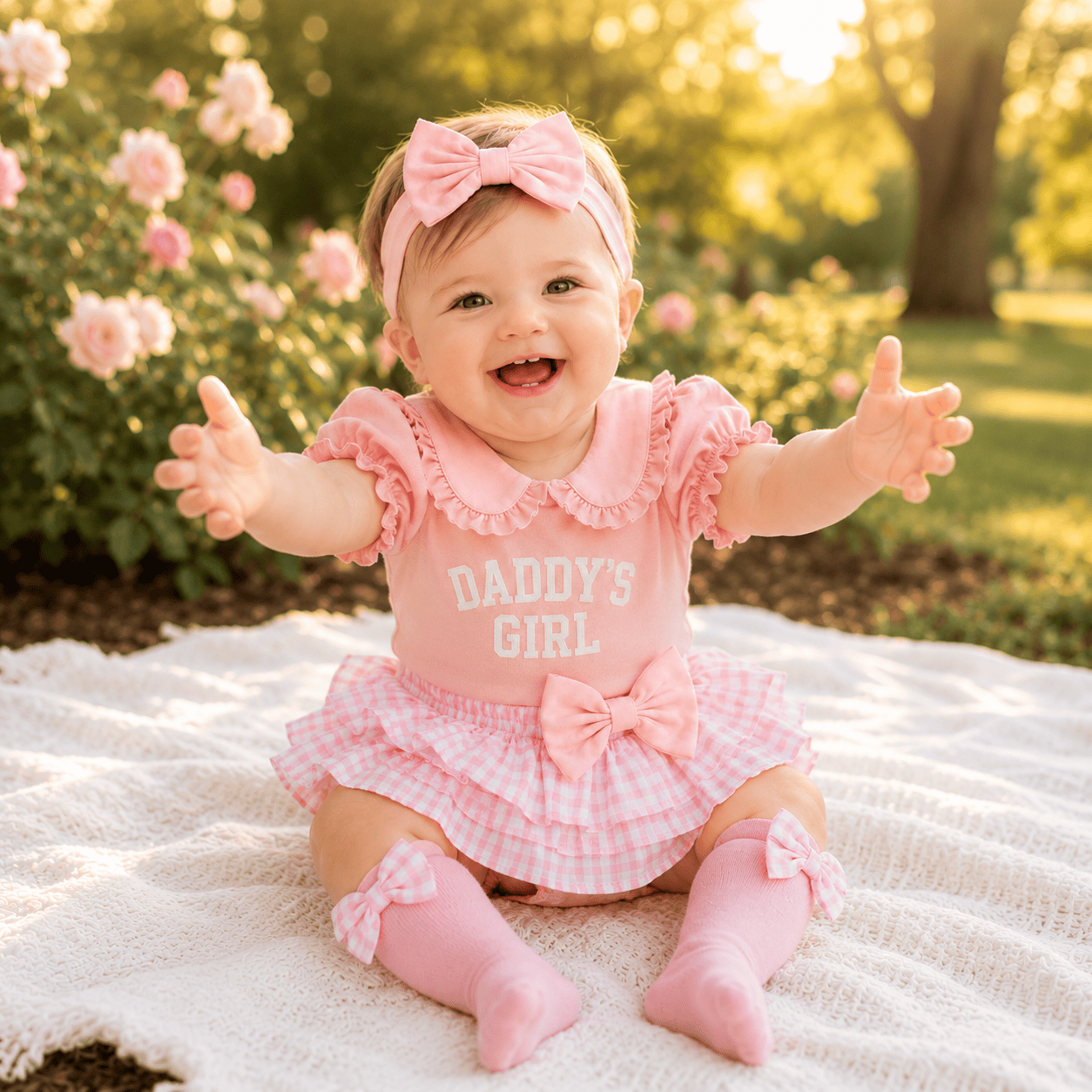 Daddy's Girl Baby 4-Piece Set — Romper, Skirt, Headband & Socks