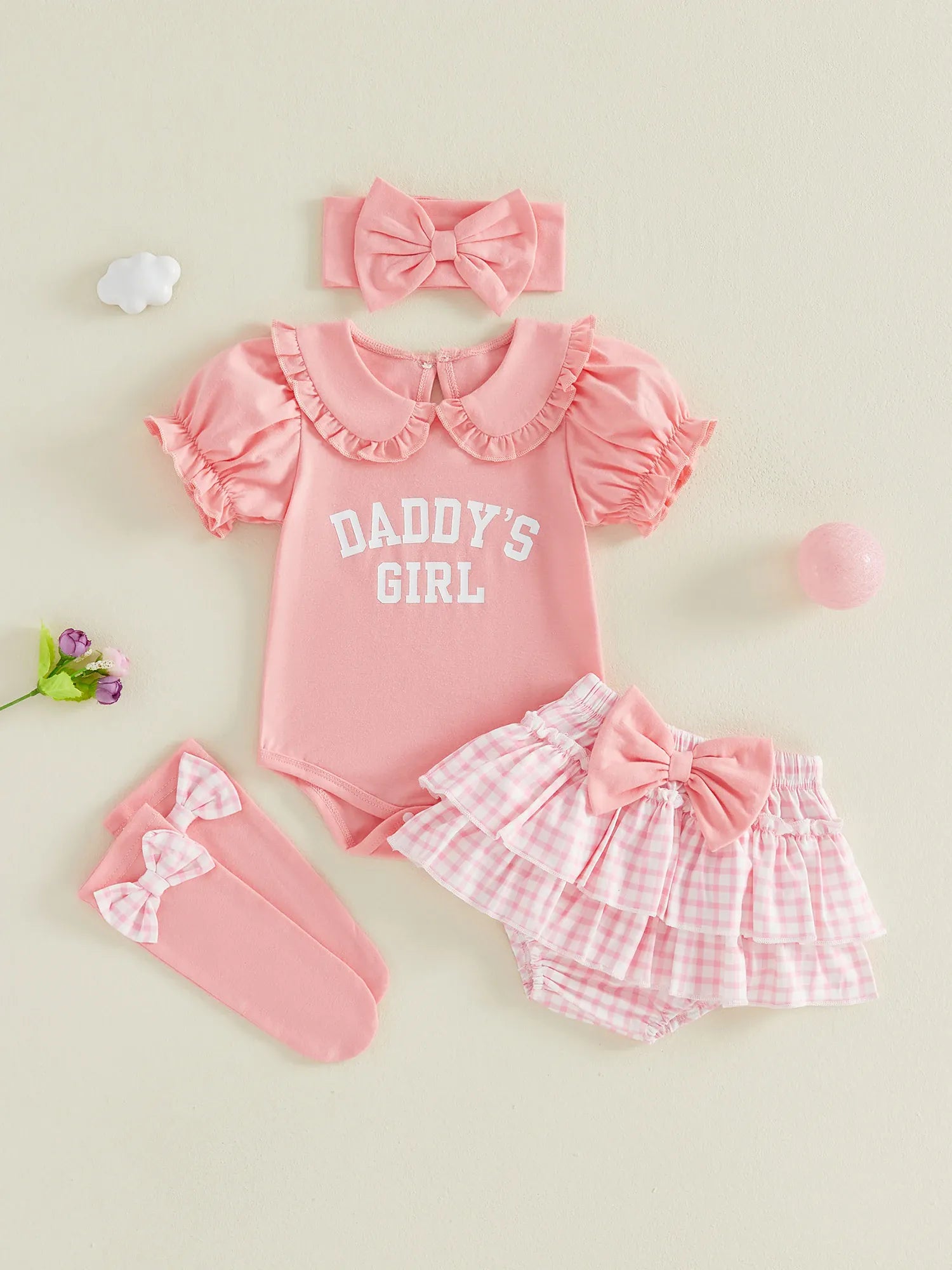 Daddy's Girl Baby 4-Piece Set — Romper, Skirt, Headband & Socks