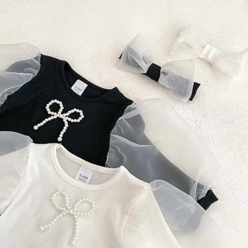Elegant Baby Girl Long Sleeve Romper