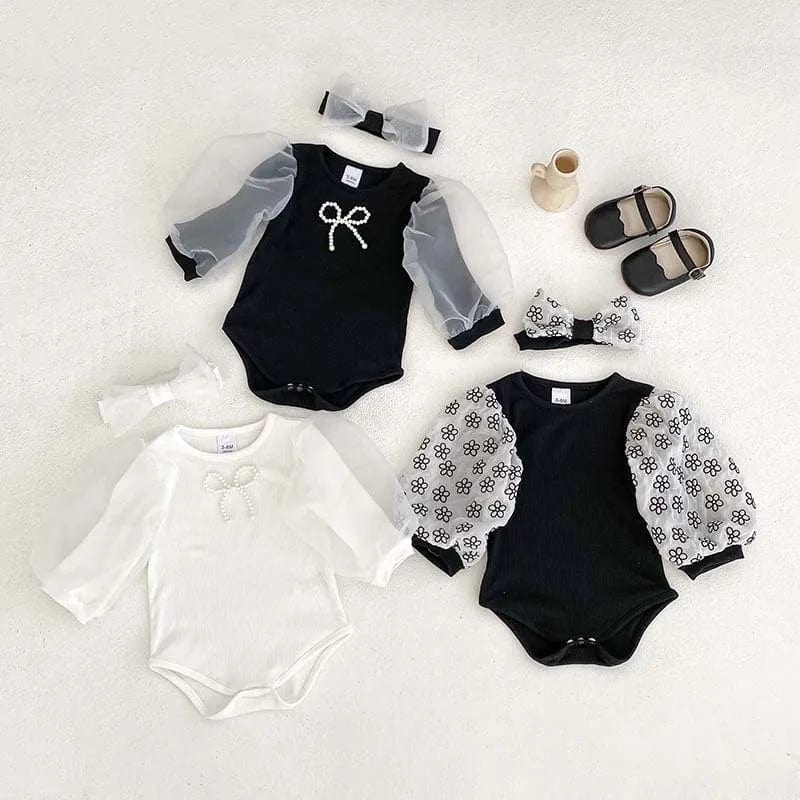 Elegant Baby Girl Long Sleeve Romper