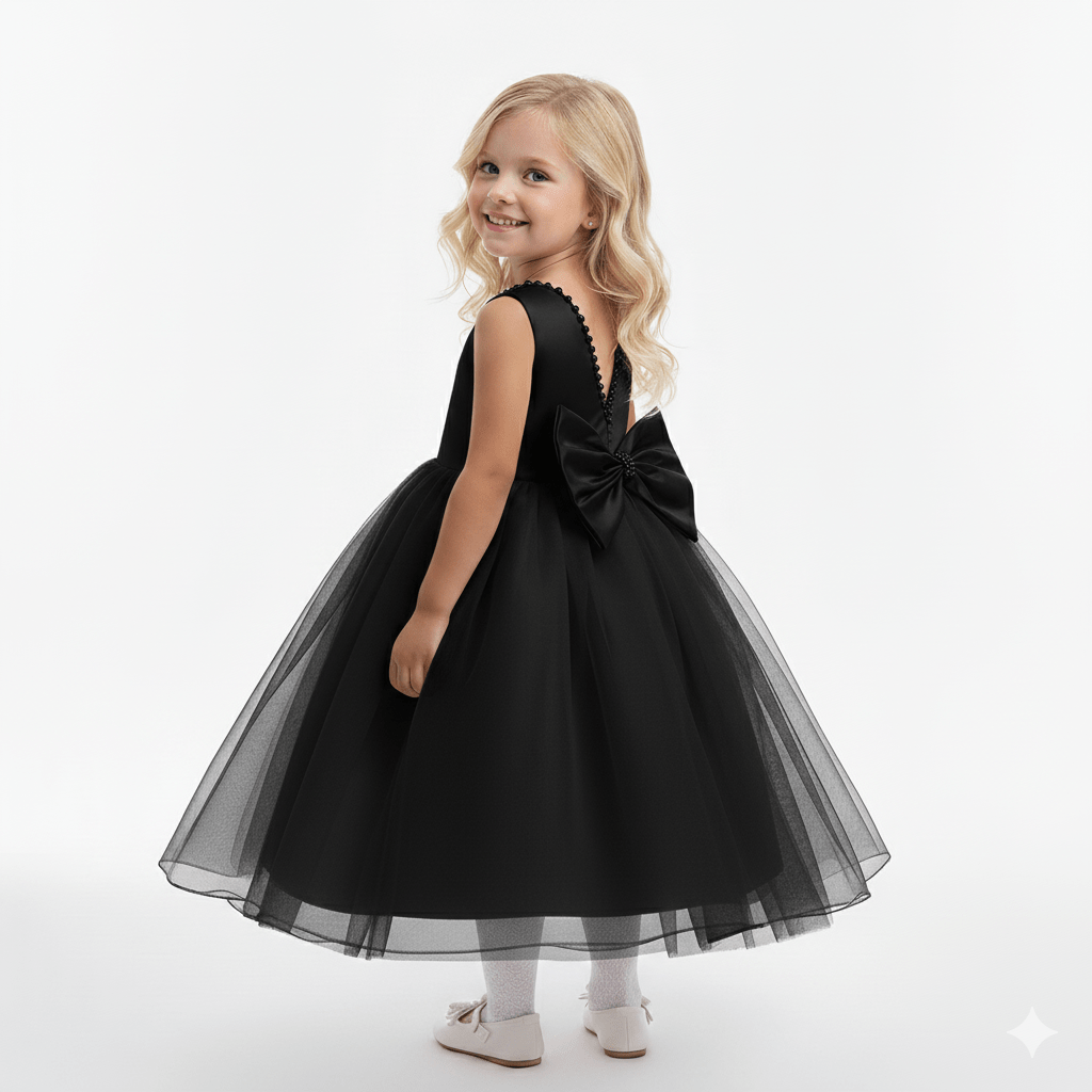 Elegant Satin and Tulle Flower Girl Dress