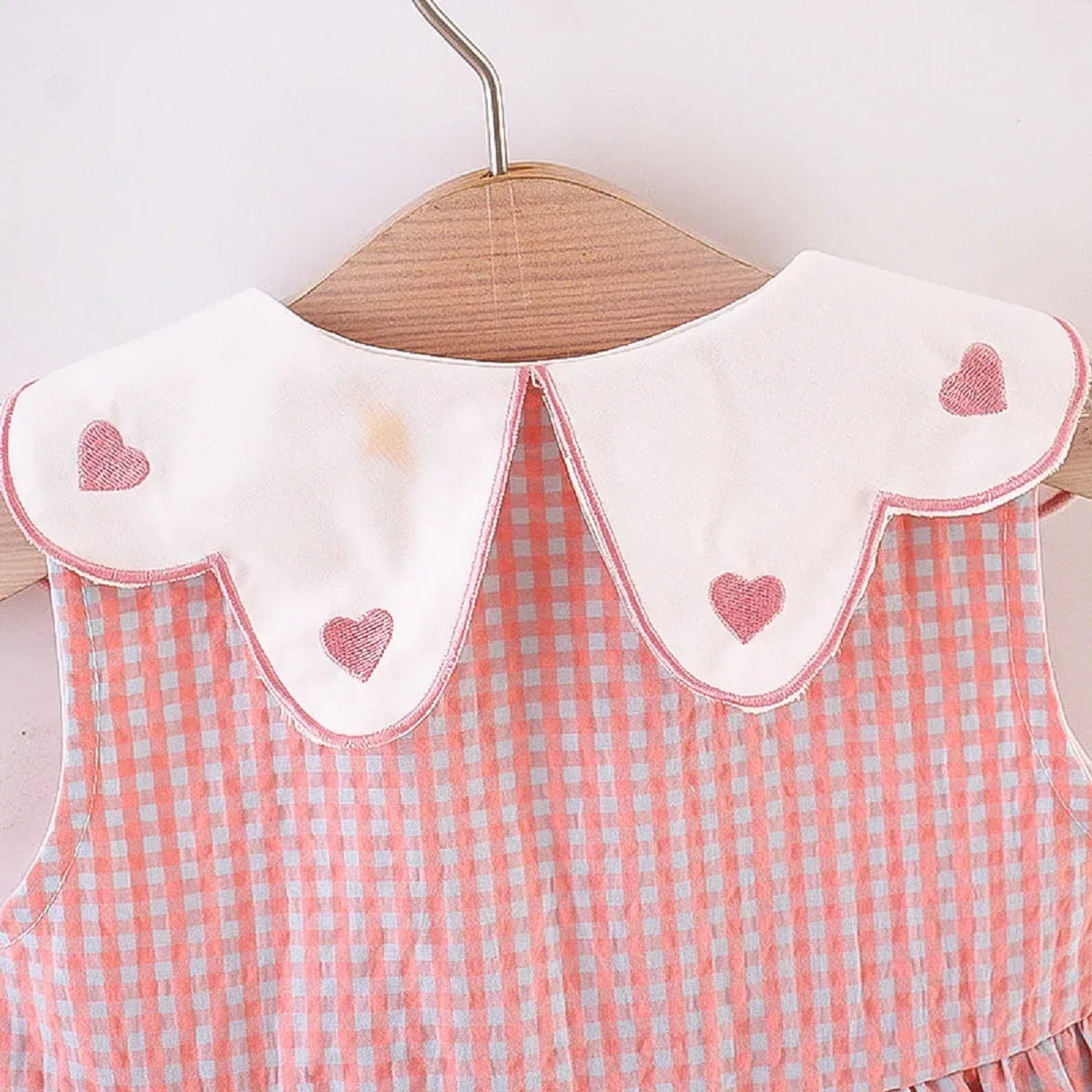 Embroidered Collar Dress & Matching Bag Set