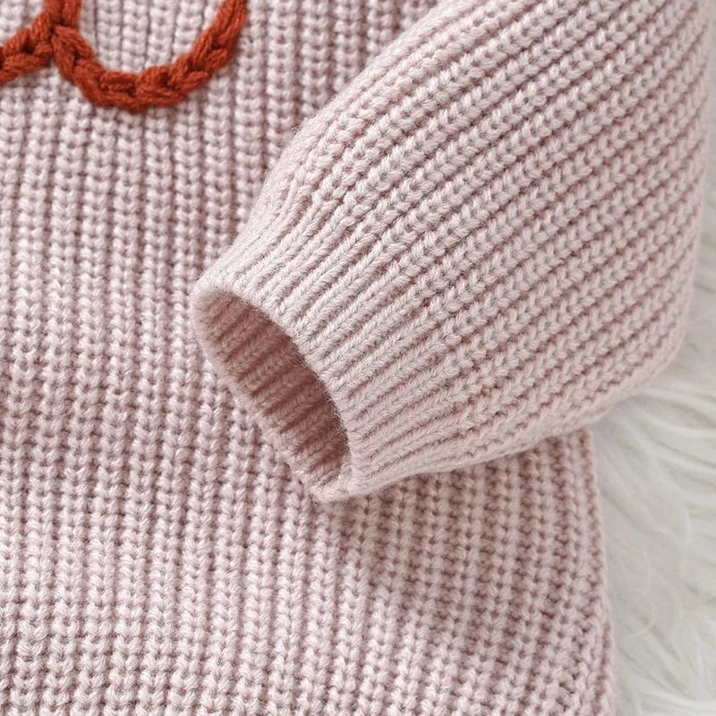 Embroidered Knit Baby Romper