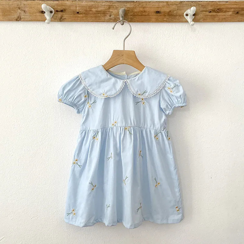 Embroidered Peter Pan Collar Dress