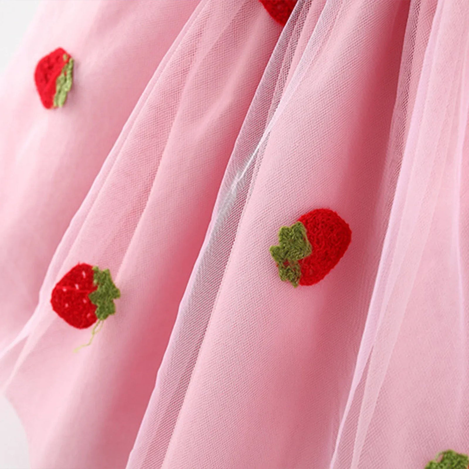 Embroidered Strawberry Cool Princess Dress