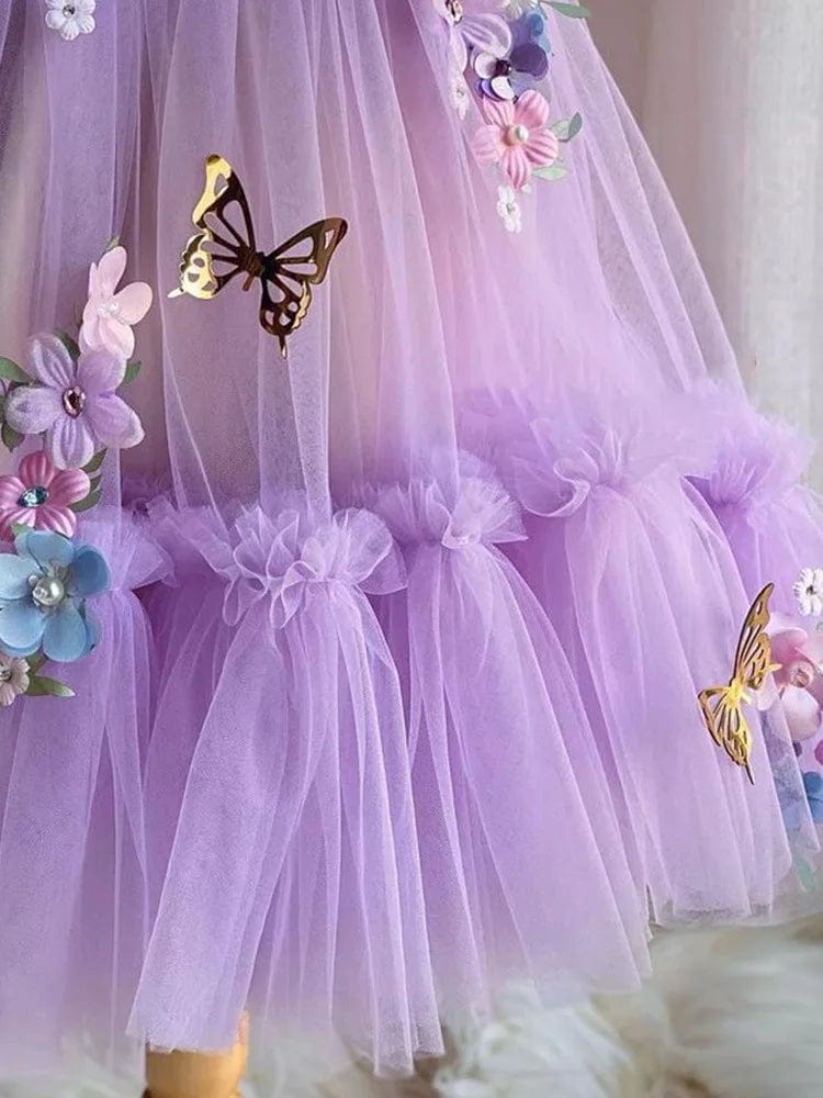 Flower Mesh Fluffy Skirt