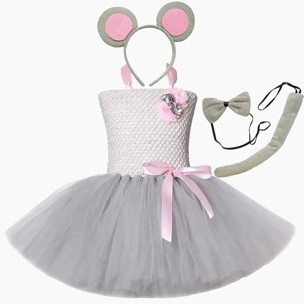 Dress with Headband / 12M Girl's Tutu Mouse Costume Set