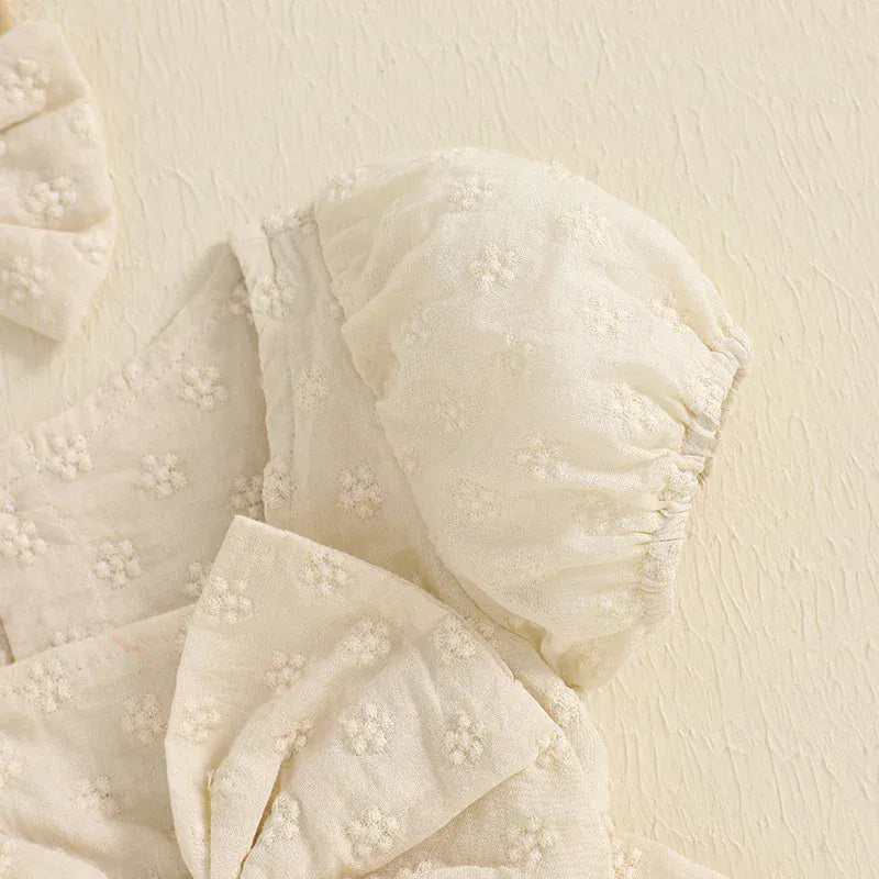 Girl Summer Romper with Bow Headband