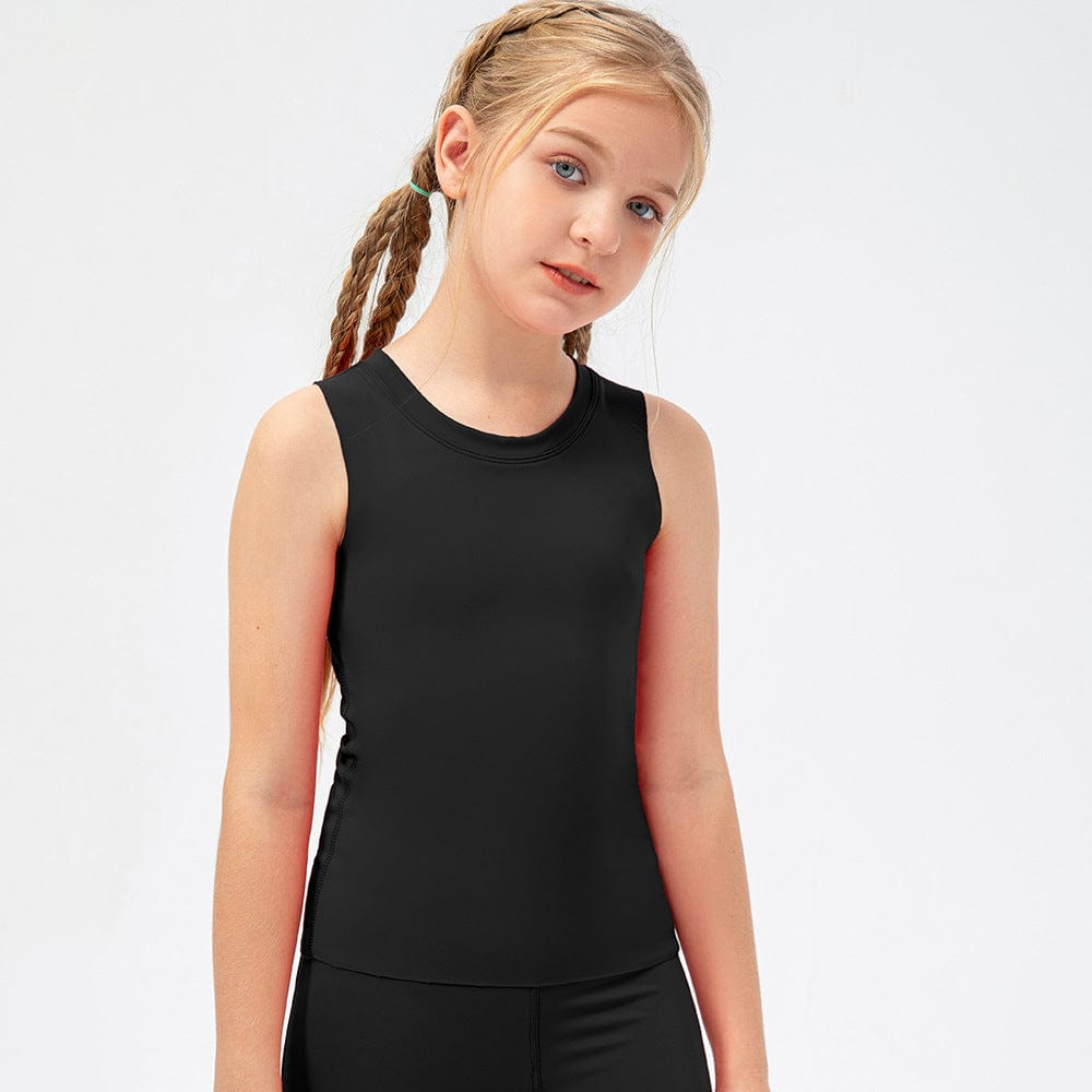 Black / 5-6T Girls’ Active Yoga Tank Top