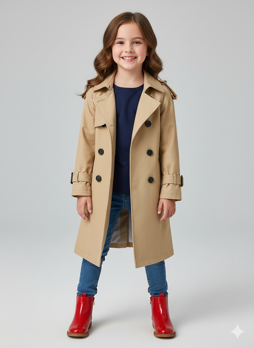 Girls' Classic England-Style Windbreaker