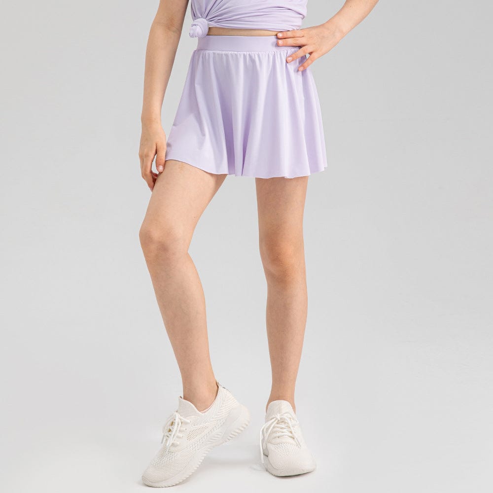 Light Purple / 5-6T Girls Cool Touch Sports Skirt Pants