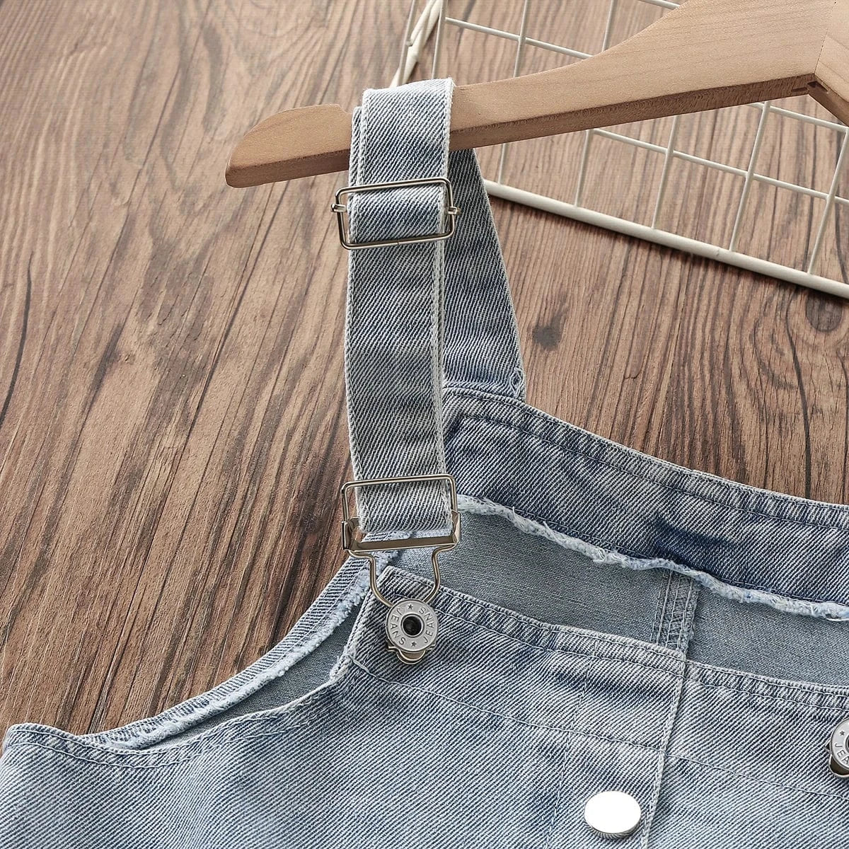 Girls' Denim Ruffle Dress with Purse