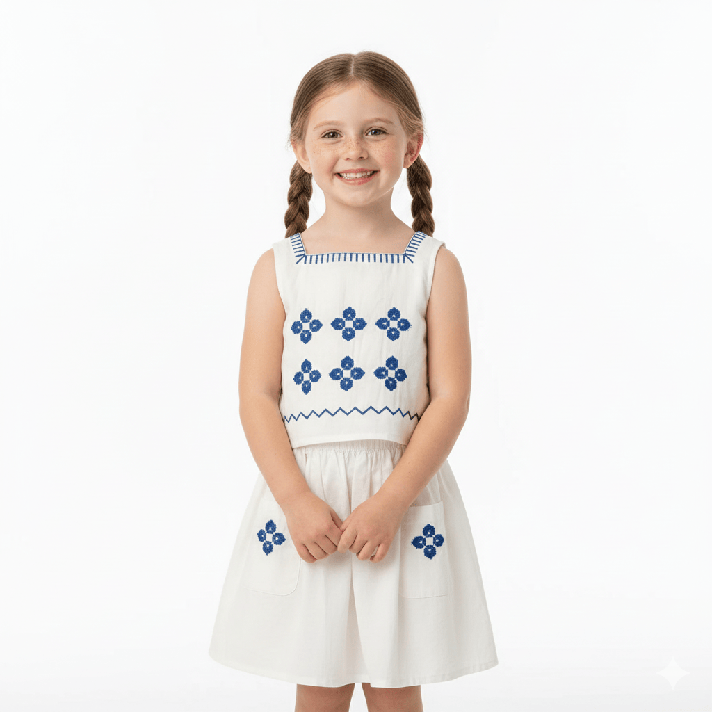 Girl's Clothing Girls' Embroidered Outfit