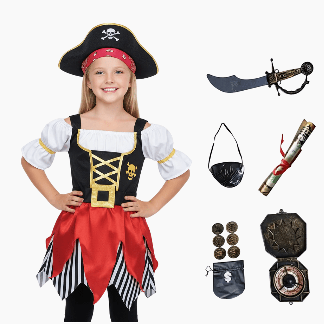 Girls Pirate Costume Set with Accessories