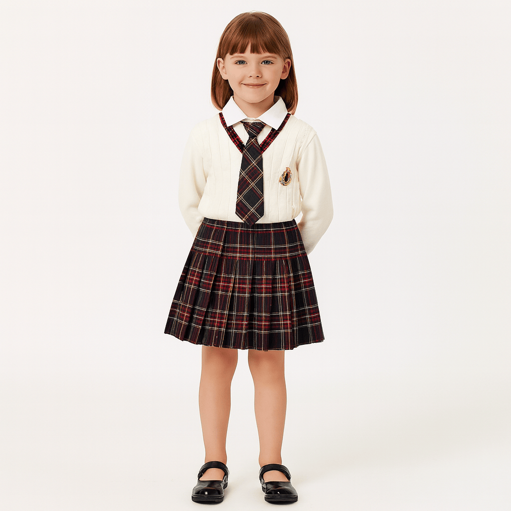 Girls’ Preppy School Uniform Set