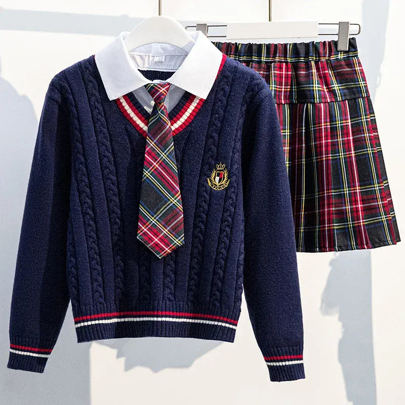 Girls’ Preppy School Uniform Set