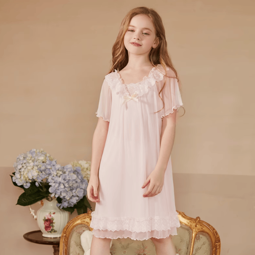 Light Pink / 18-24M Girls' Princess Ice Silk Nightgown