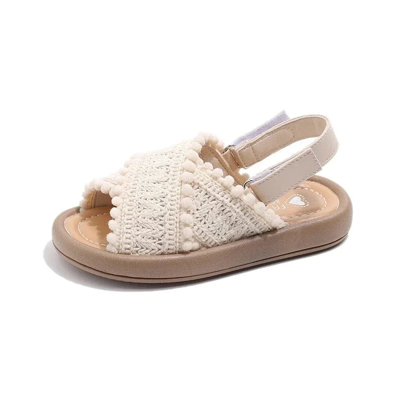 beige / 23 Girls Summer Ethnic Style Sandals