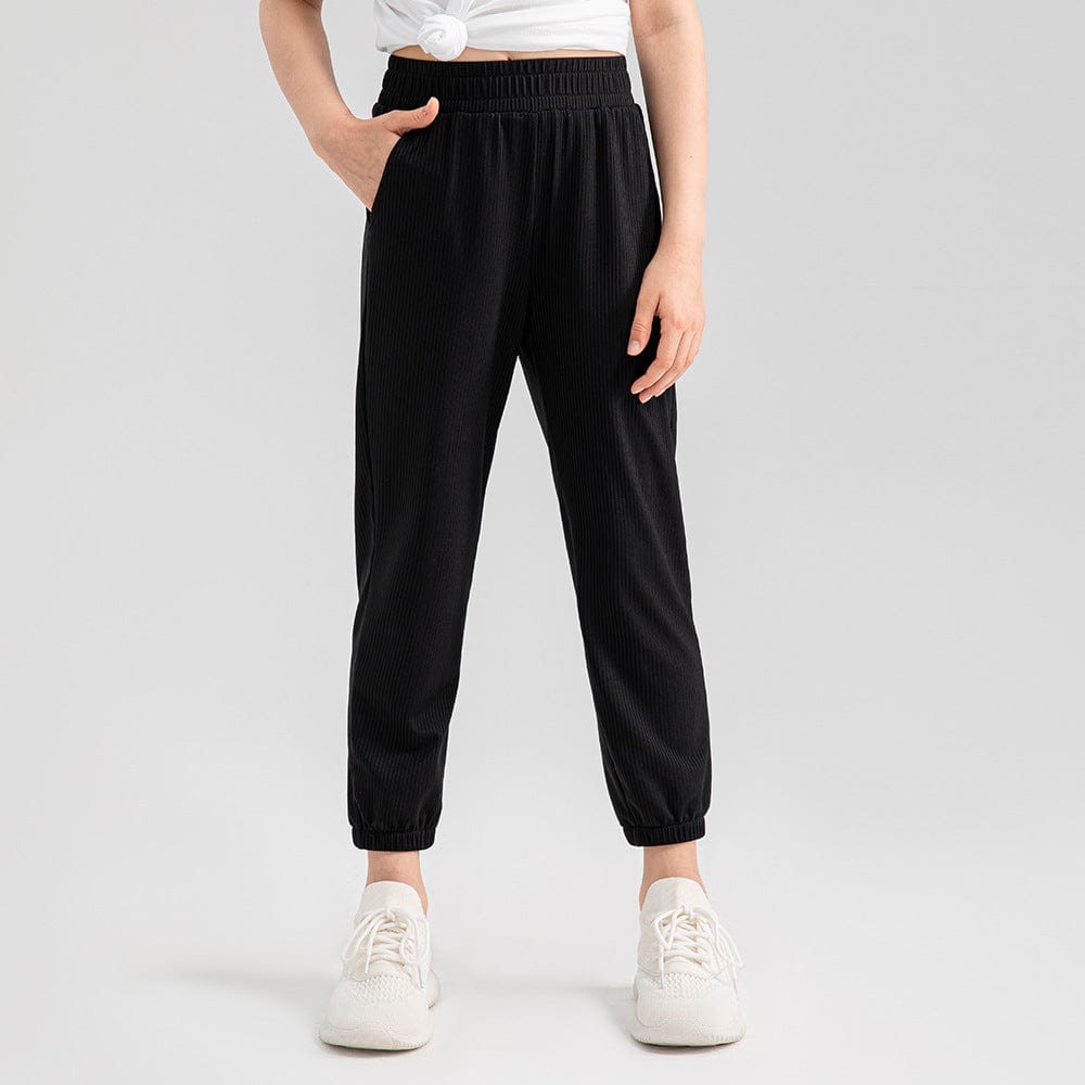 Black / 120 Girls Summer Quick-Dry Jogger Pants