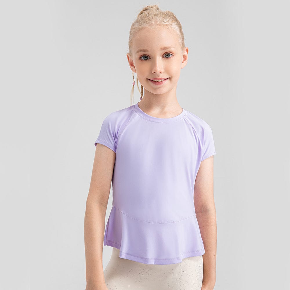 Light Purple / 5-6T Girls' Ultra Light Breathable Sports Tee