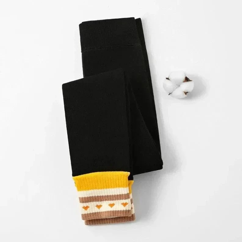 Black / S Girls’ Winter Warm Stripe Leggings