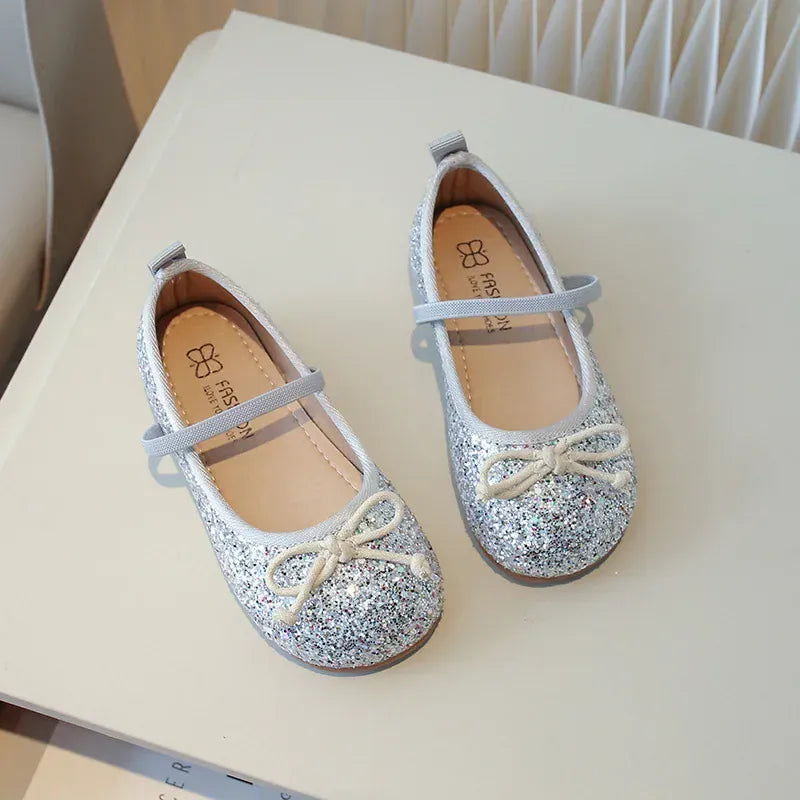Silver / 27 Glitter Mermaid Princess Dress Shoes for Girls