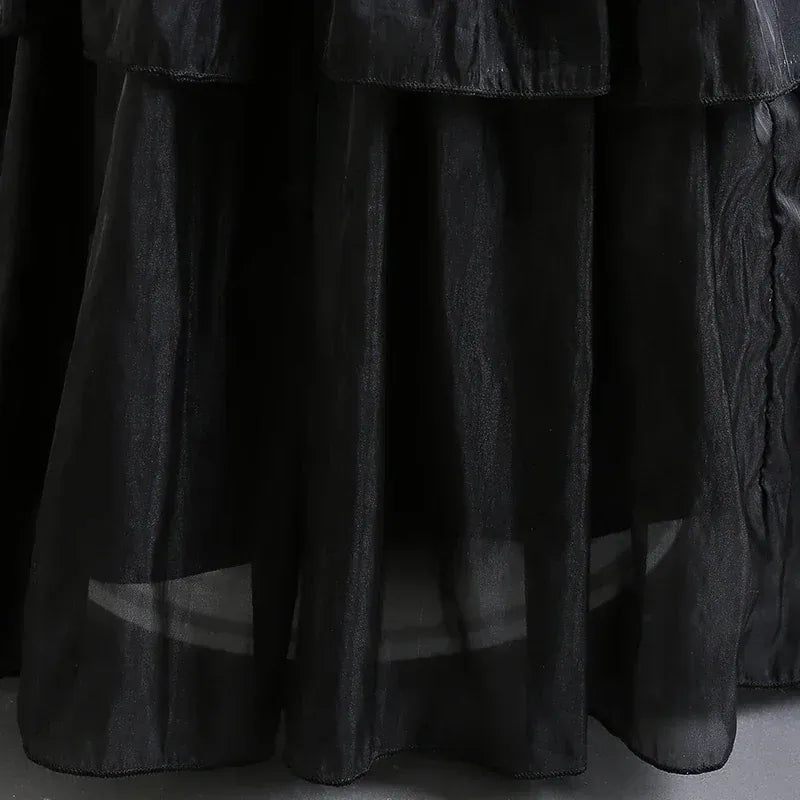 Gothic-Inspired Black Dress Costume for Girls