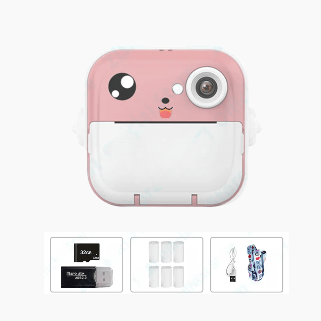Pink Cat 6Paper 32G Kids Instant Print Digital Camera