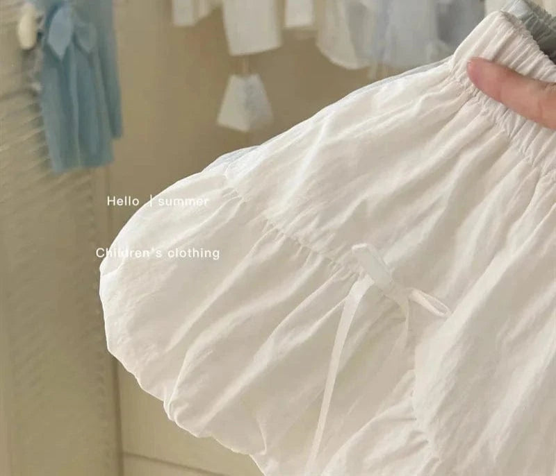 Knitted Bow Top and Ruffle Skirt Set